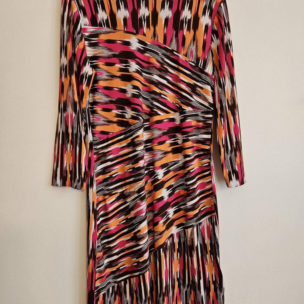 Michael Kors Vibrant Long Sleeve Dress - Pink, Orange, Black